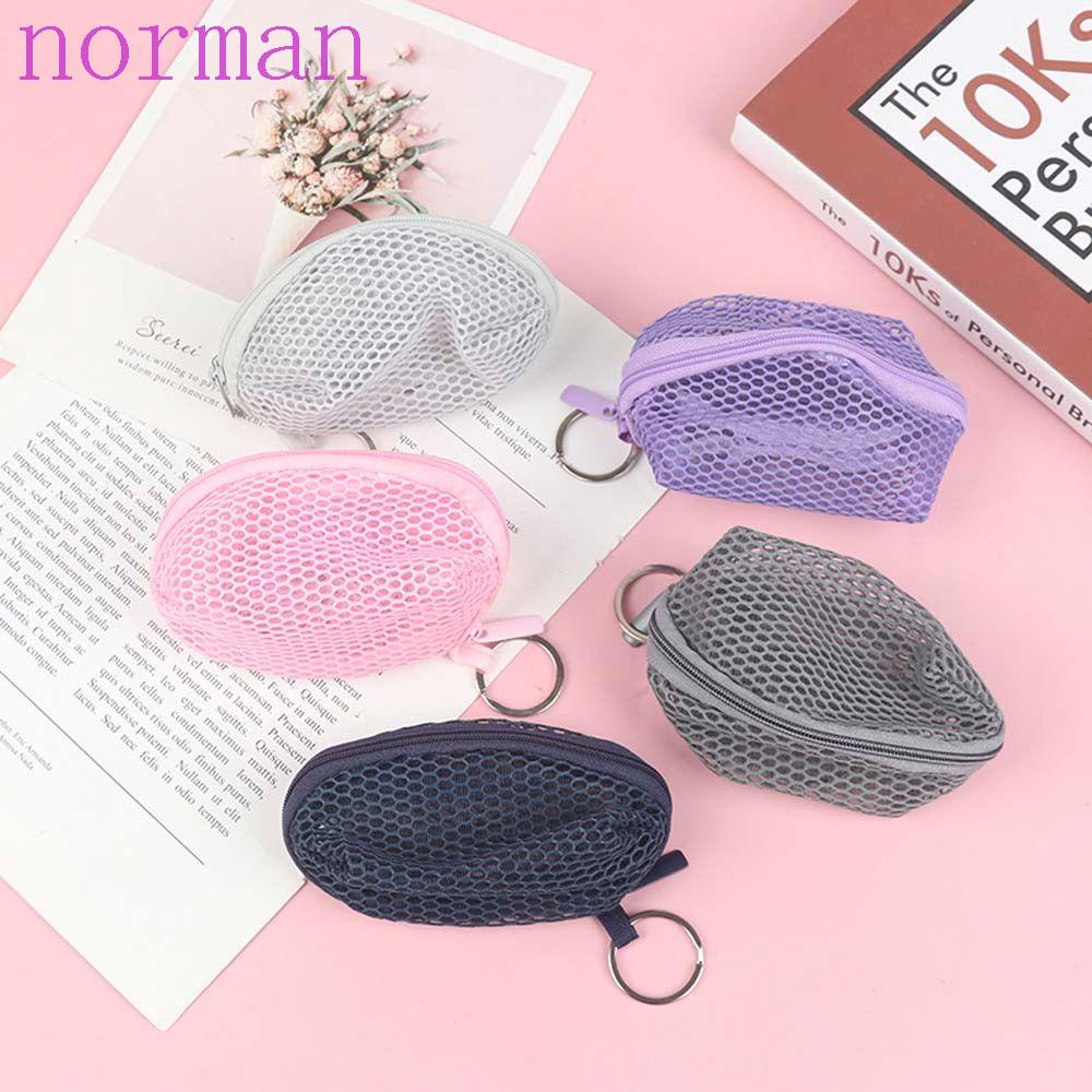 NORMAN Túi Đựng Tiền Xu / Mút Trang Điểm Mini Màu Trơn Thoáng Khí Tiện Dụng Cho Nữ