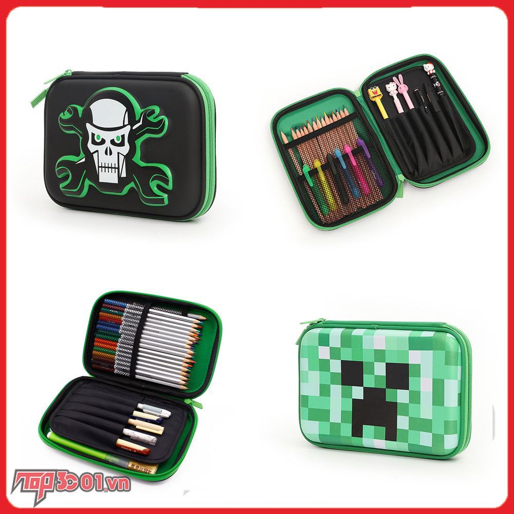 Minecraft Khảm Hộp Đựng Eva Có Dây Kéo Úc Hộp Đựng Dung Tích Lớn Hoạt Hình Dễ Thương Hộp Văn Phòng Phẩm Cho Học Sinh Bé Trai Bé Gái -top3C01