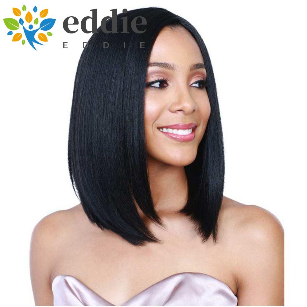 26EDIE Bộ Tóc Giả Bob Ngắn Màu Nâu Đen Bằng Sợi Tổng Hợp Chịu Nhiệt Chất Lượng Cao