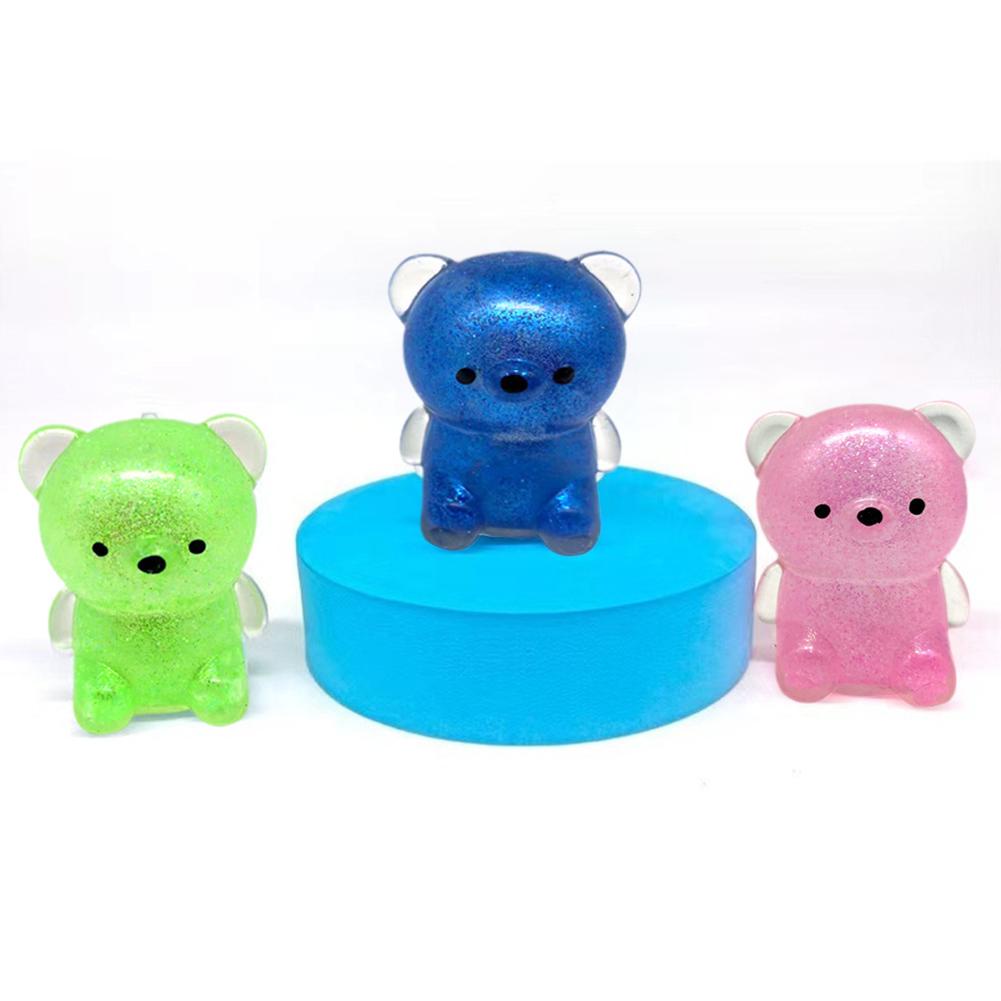 Đồ Chơi Bóp Nén Giảm Căng Thẳng Hình Chú Gấu Màu Vàng Hồng Dễ Thương M7X1