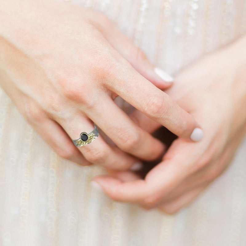 Ygt Nhẫn Hợp Kim Hai Lớp Hình Trái Tim Độc Đáo Cho Cặp Đôi