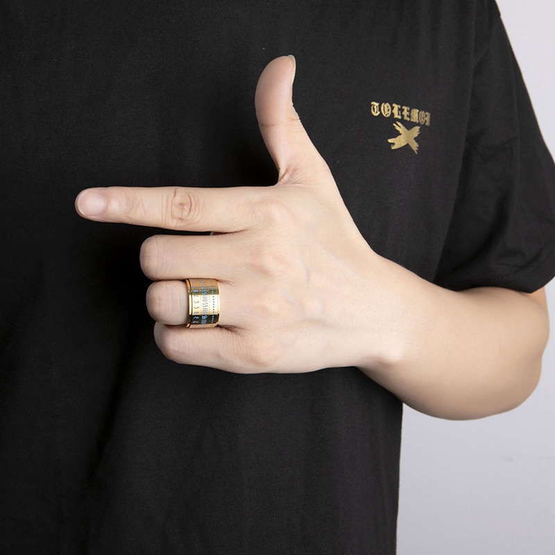 Ygt Nhẫn Thép Titan Xoay Được Có Lịch Số La Mã Sáng Tạo Cho Nam Và Nữ