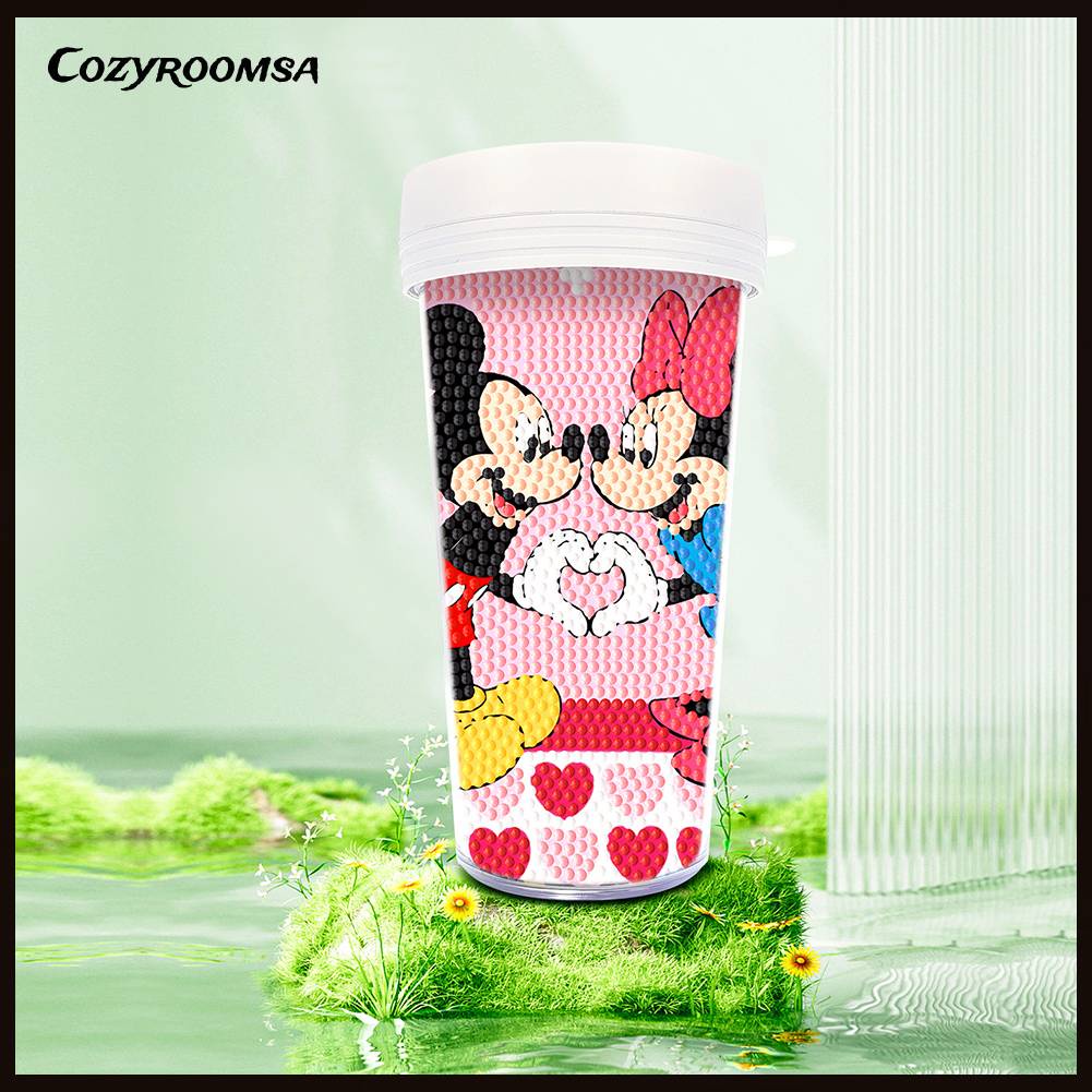 Cốc Nước Thể Thao Ngoài Trời Không BPA Chống Rò Rỉ Sơn Kim Cương DIY