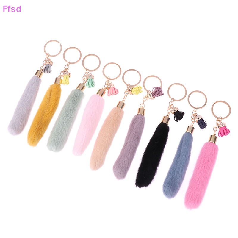 {Ffsd} Móc Khóa Đính Bóng Lông Mềm Mại Phối Tua Rua Thời Trang Dành Cho Bạn Gái * Hàng Bán Chạy