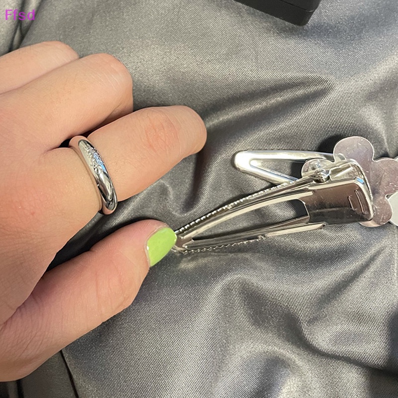 Kẹp Tóc Hình Hoa / Bướm Bằng Kim Loại Tráng Gương Acrylic Màu Bạc Thời Trang Dự Tiệc Y2K