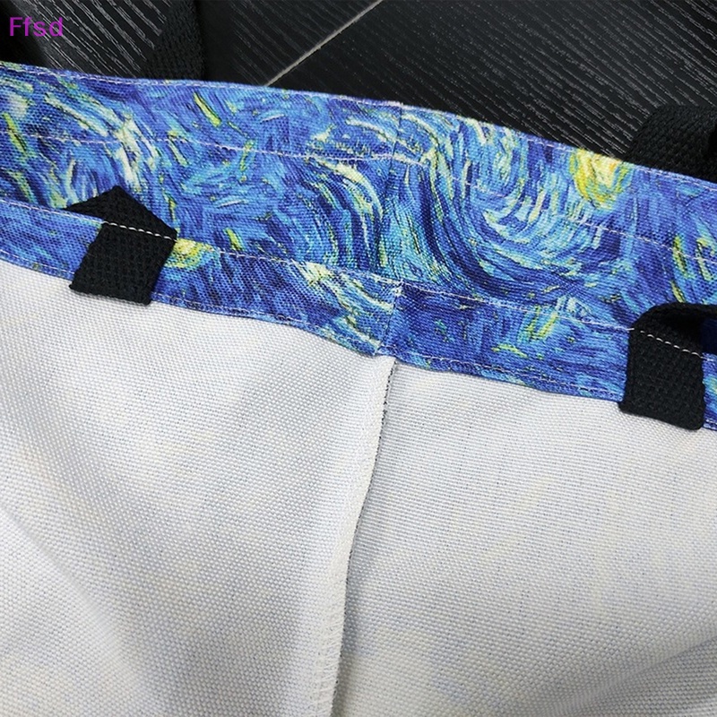 {Ffsd} Túi Tote Xách Tay Bằng Vải Canvas Dung Tích Lớn Họa Tiết Bầu Trời Sao Dầu Paing Quà Tặng *
