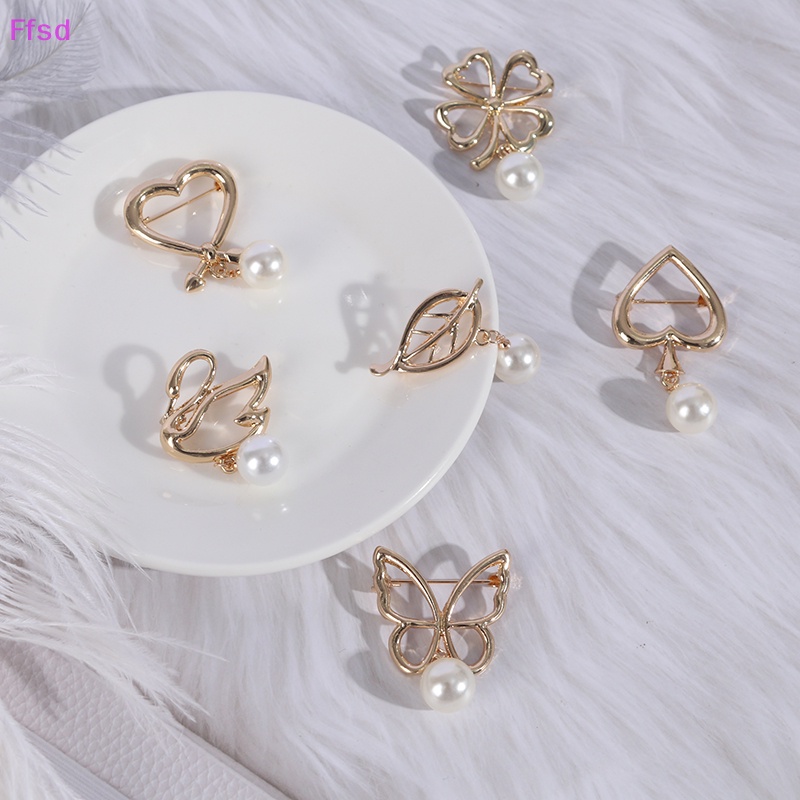 {Ffsd} Trâm Cài Áo Khoác Cardigan Sweater Dây Xích Đính Ngọc Trai Dễ Thương Thời Trang Bán Chạy