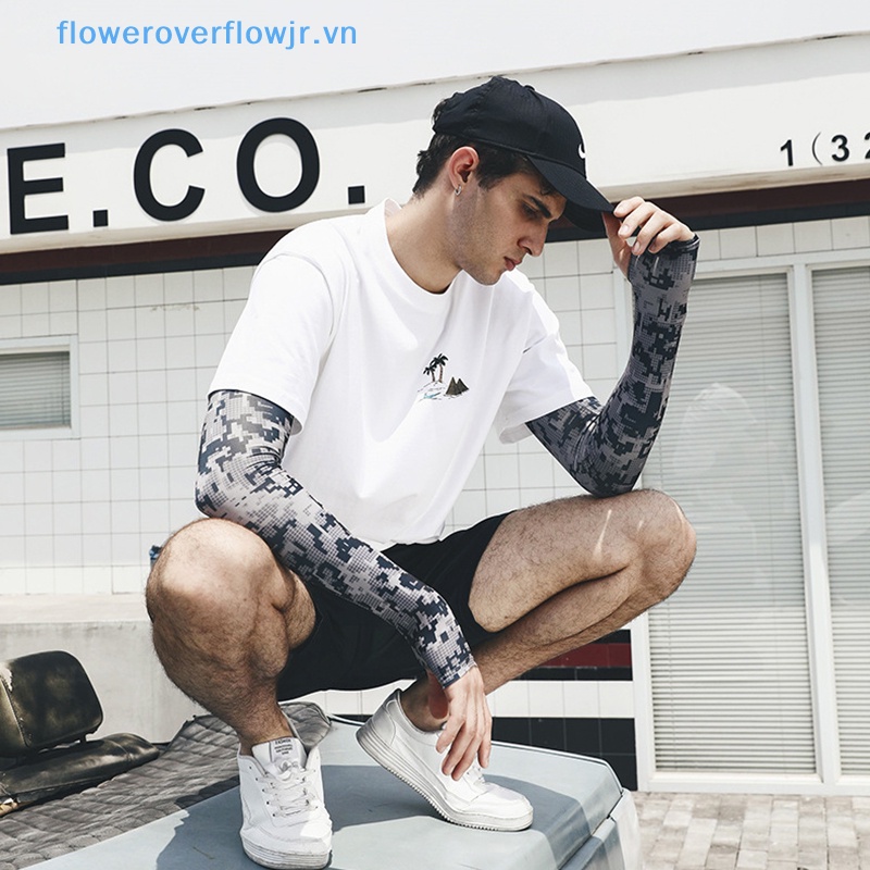 Đôi Găng Cánh Tay Bằng Lụa Lạnh Họa Tiết Rằn Ri Chống Tia UV