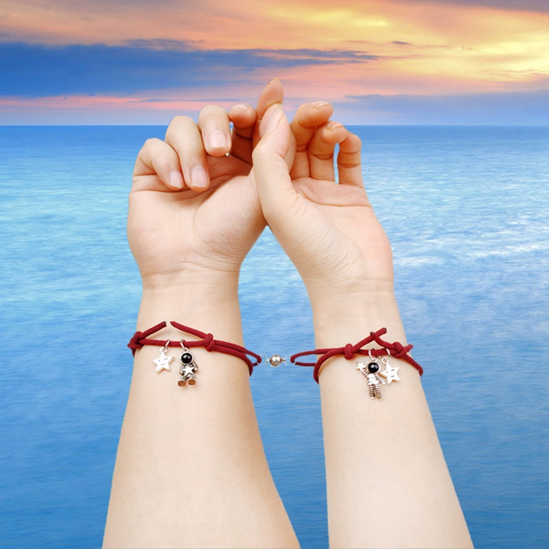 Ygt Set 2 Vòng Tay Nam Châm Đơn Giản Nhiều Lớp Hình Phi Hành Gia Có Thể Điều Chỉnh Làm Quà Tặ