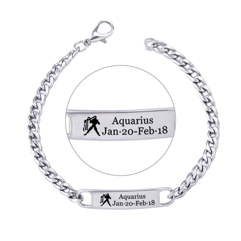 Ygt Gemini Leo Libra Scorpio Sagittarius Vòng Tay Đơn Giản Bằng Thép Không Gỉ Trang Sức Thời Trang Cho Nam Và Nữ