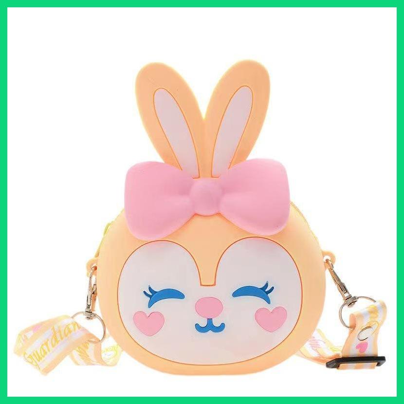 Túi Đeo Chéo Bằng Silicon Hình Thỏ Dễ Thương Cho Bé Gái