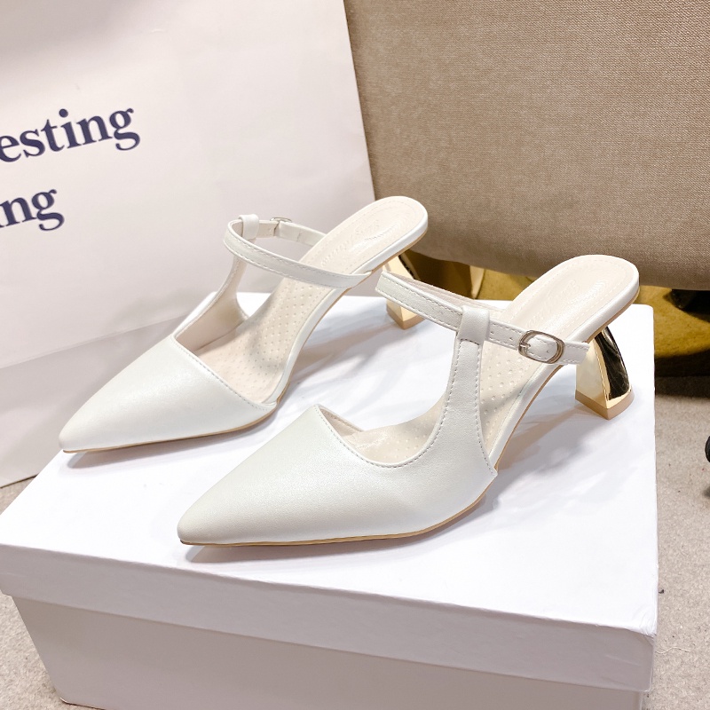 Giày Cao Gót Da Bóng Mũi Nhọn 34Cm Cho Nữ