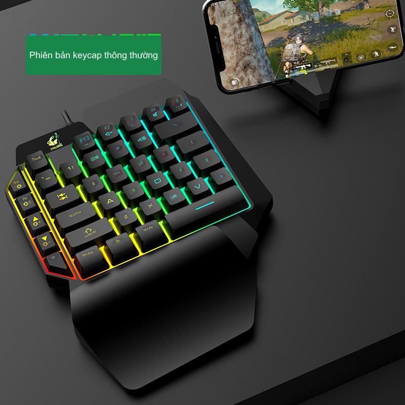Bàn phím giả cơ một tay   bàn phím chơi game có đèn LED một tay có dây đầy màu sắc