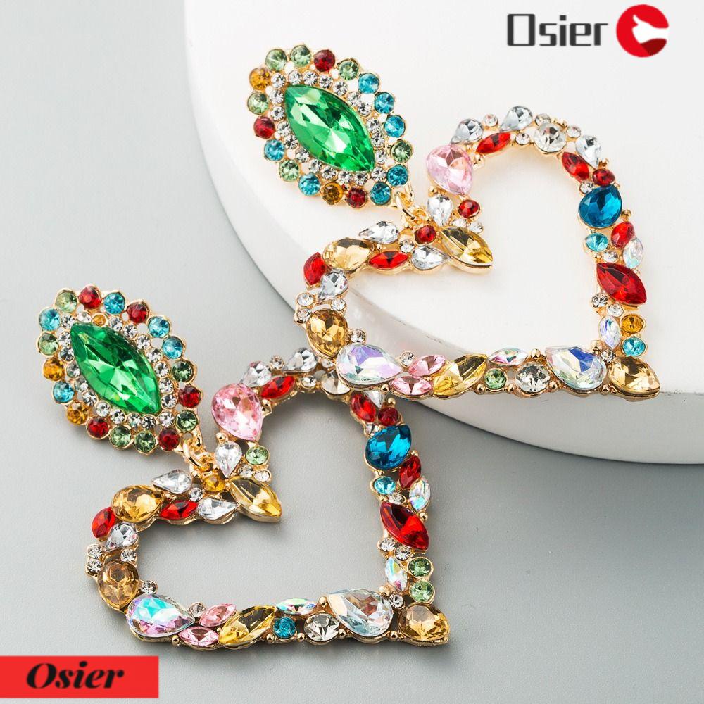 OSIER1 Bông Tai HìNh TráI Tim NhiềU MàU SắC