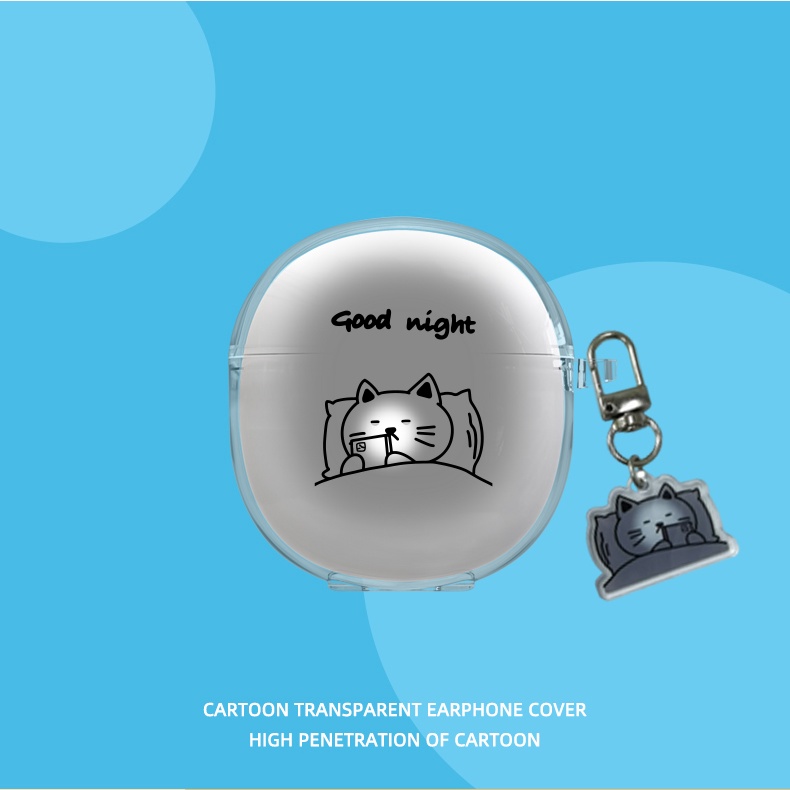 Vỏ Bảo Vệ Hộp Sạc Tai Nghe Bluetooth Không Dây VIVO TWS Air Bằng TPU Mềm Trong Suốt In Hoạt Hình Dễ Thương