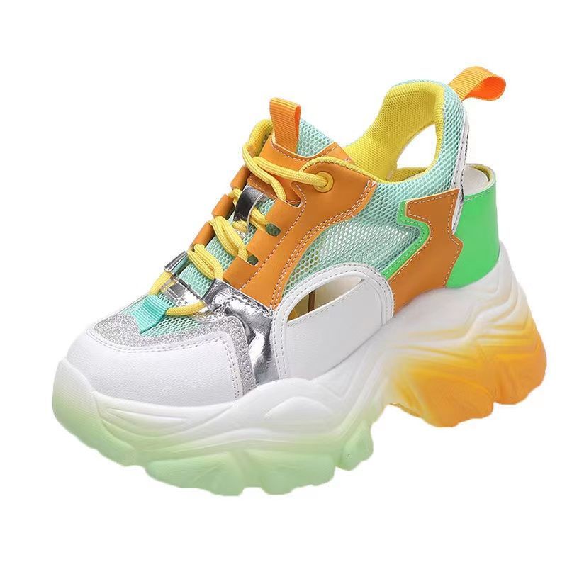 Giày Mùa Hè 2023 Đế Dày Tăng Chiều Cao Thoáng Khí Phong Cách Hàn Quốc Cho Nữ