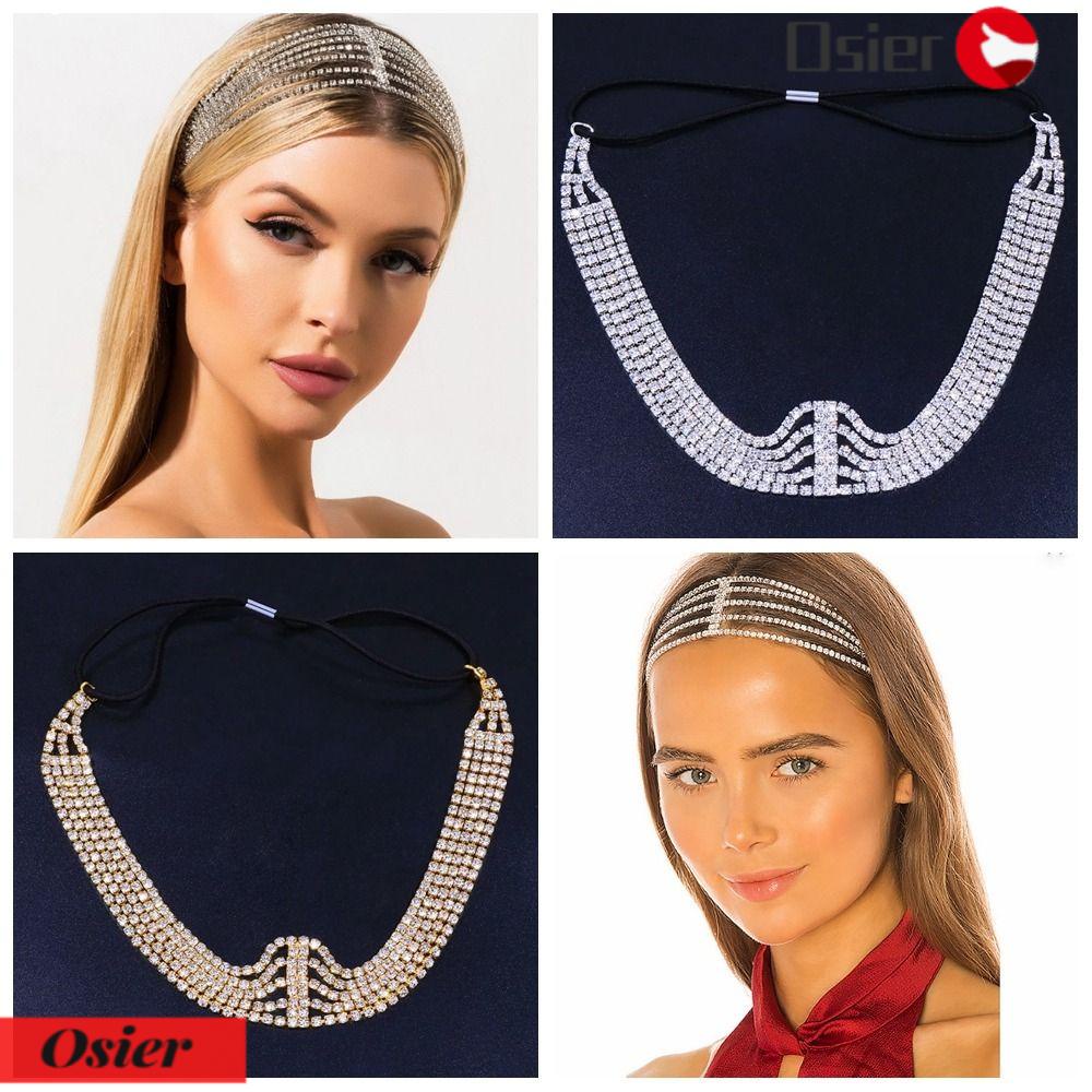 OSIER1 Dây Cài Tóc Nhiều Lớp Đính Đá Nhiều Màu Sắc Phong Cách Bohemian Dành Cho Cô Dâu