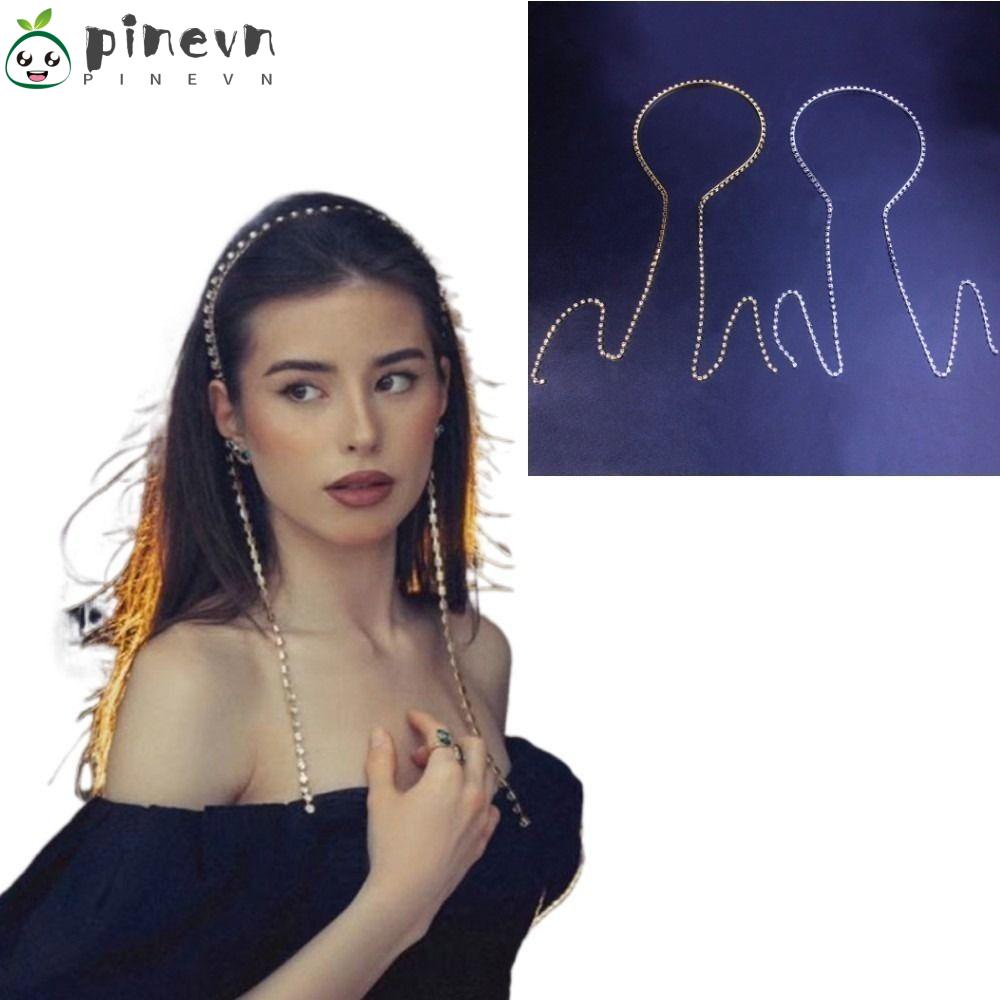 PINEVN Băng Đô Dây Dài Đính Đá Lấp Lánh Thời Trang