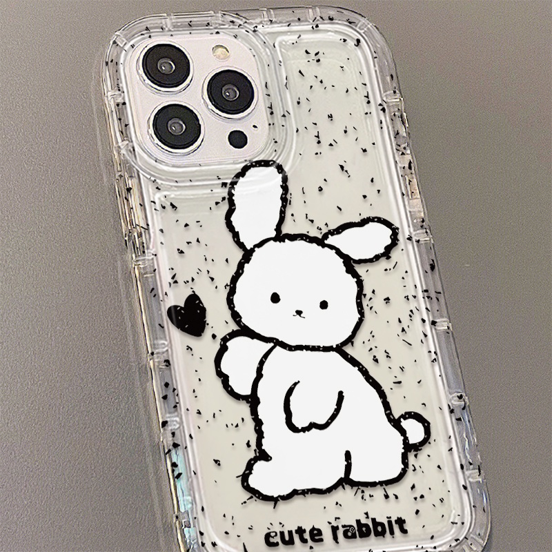 Ốp Điện Thoại TPU Silicone Mềm Trong Suốt Chống Sốc In Hình Thỏ Dễ Thương Cho IPhone 14 13 11 12 Pro XS Max XR X 8 7 6S Plus