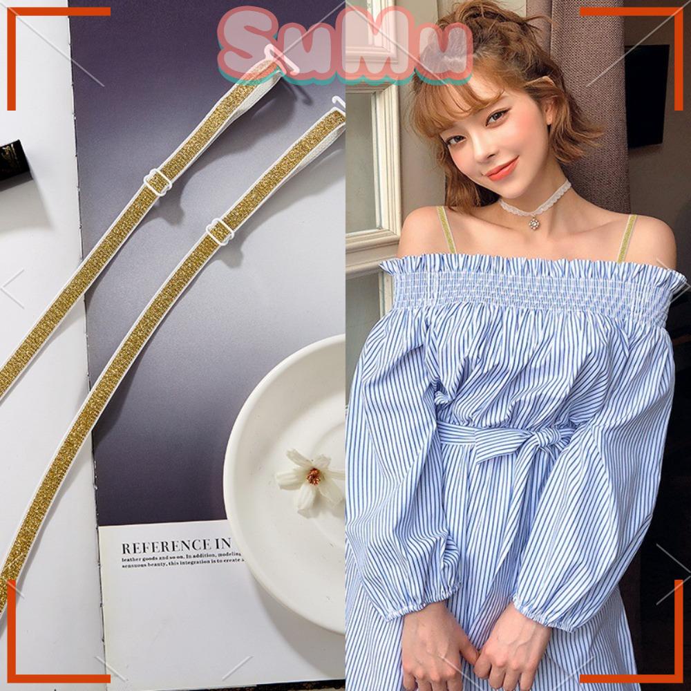 SUMU Set 2 Cặp Dây Áo Ngực Co Giãn Chống Trượt Có Thể Điều Chỉnh