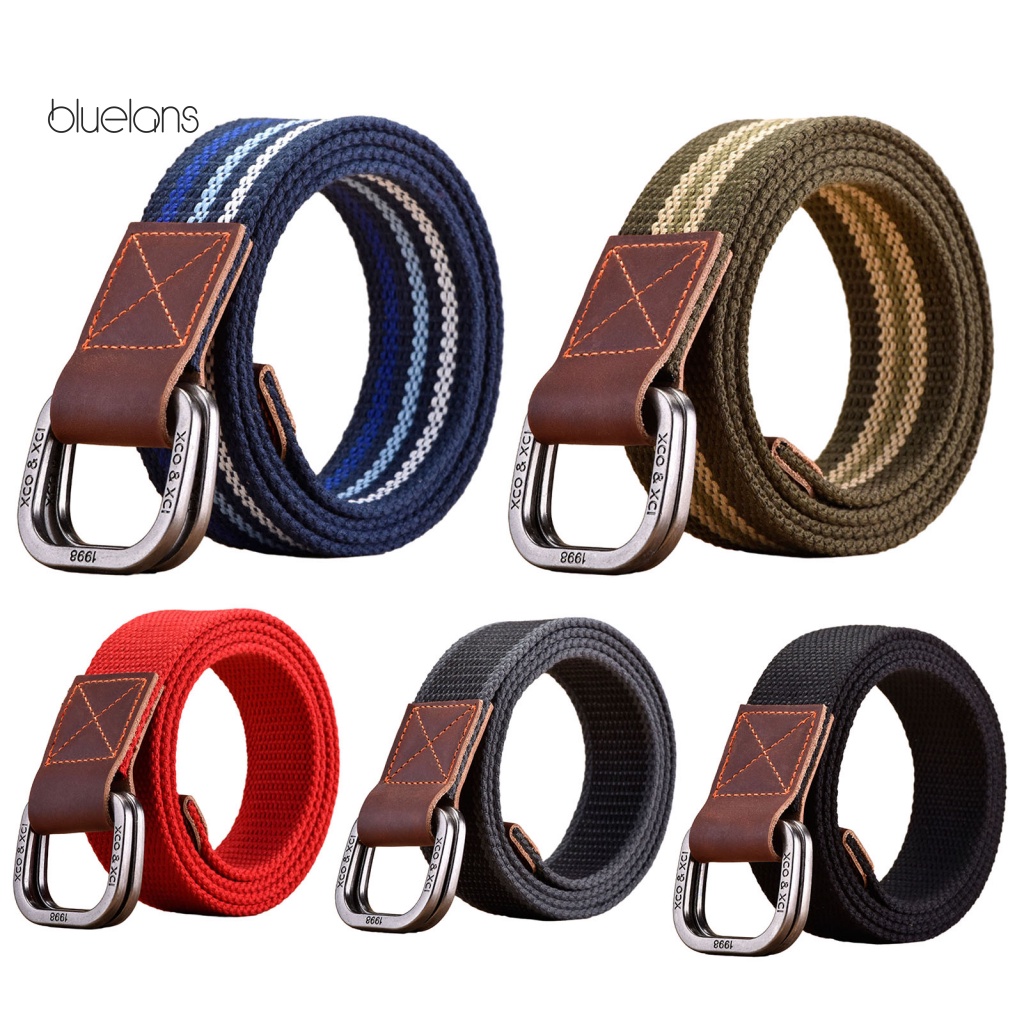 Thắt Lưng Vải Canvas Khóa Đôi Phong Cách Thể Thao Đơn Giản Thời Trang Cho Nam Và Nữ