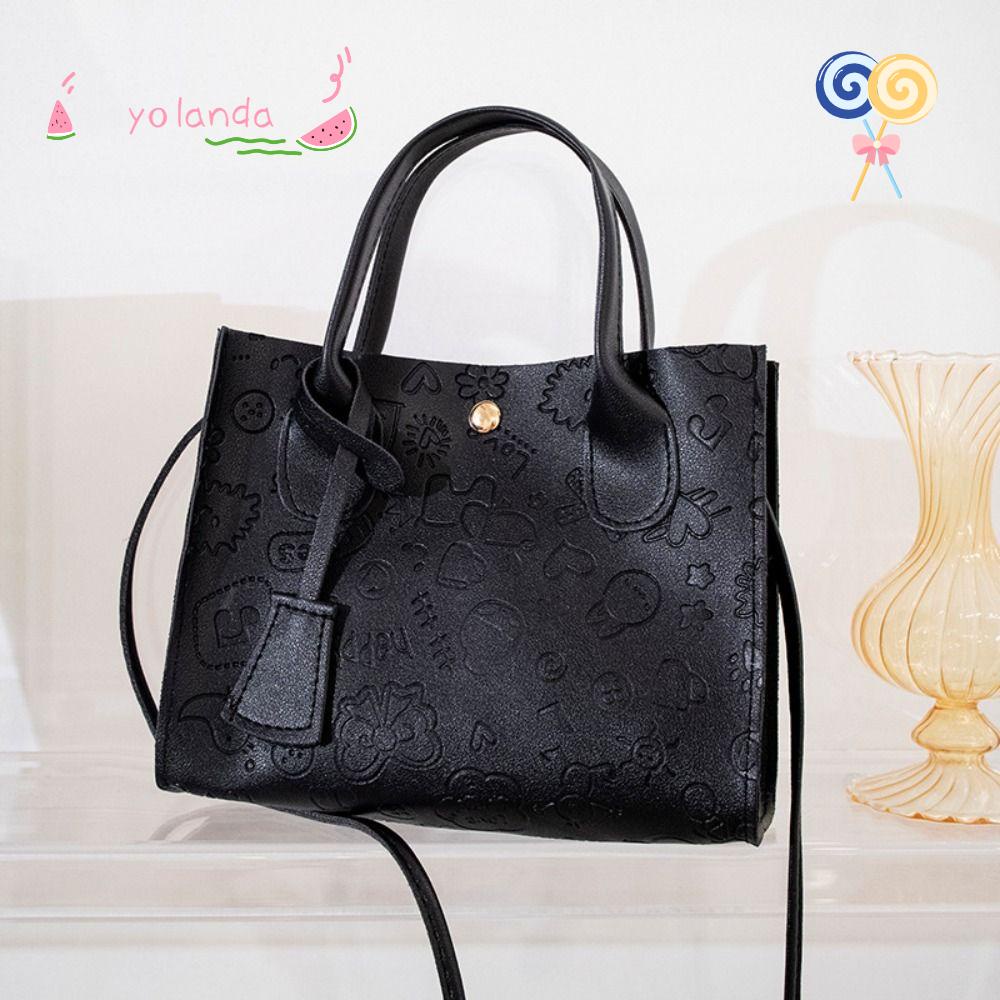 YOLA Túi Xách Đeo Vai Tay Cầm Ngắn Họa Tiết Dễ Thương Cho Nữ