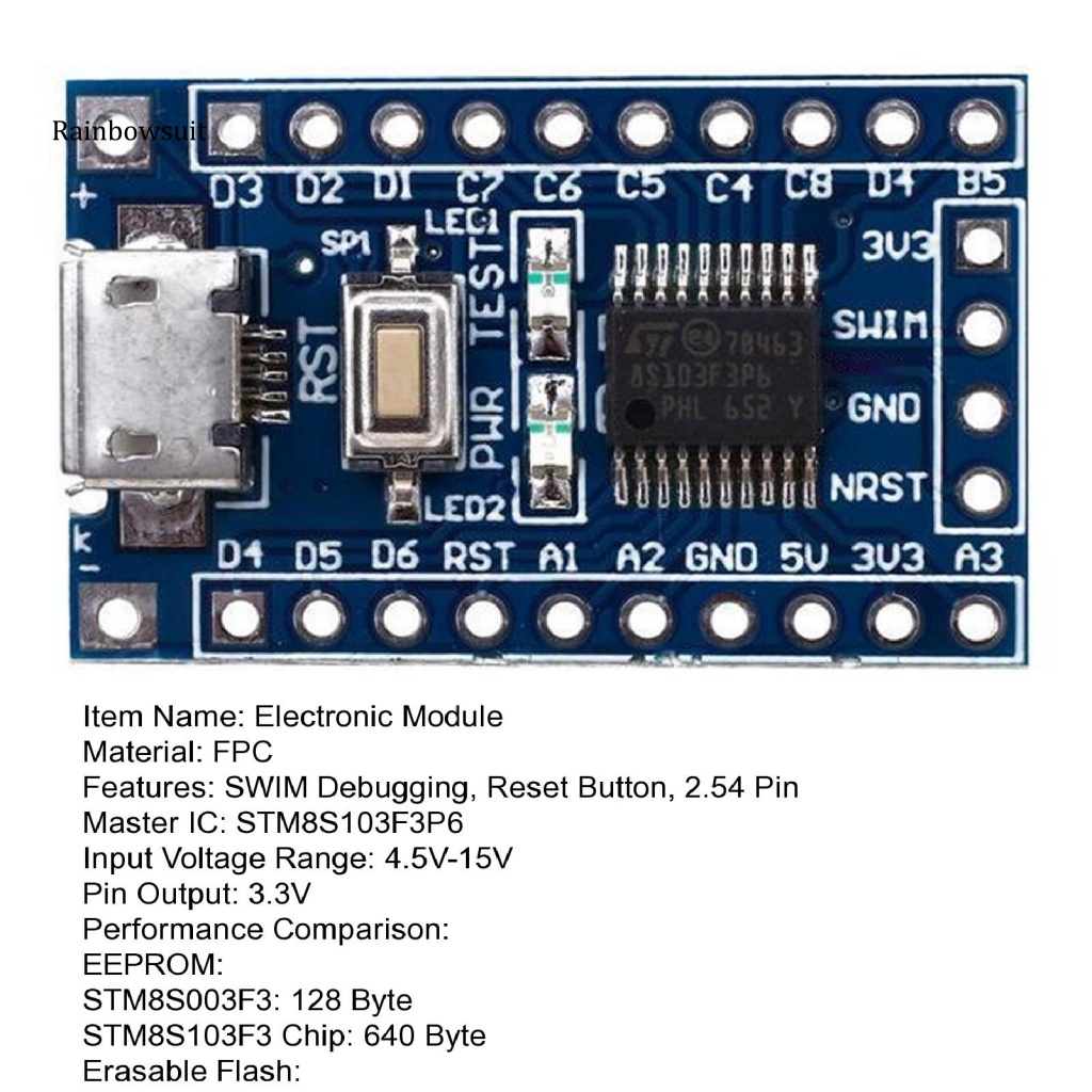 Mô Đun Điện Tử 2.54 Pin 10,000 Lần Có Nút Khởi Động Micro USB STM8S