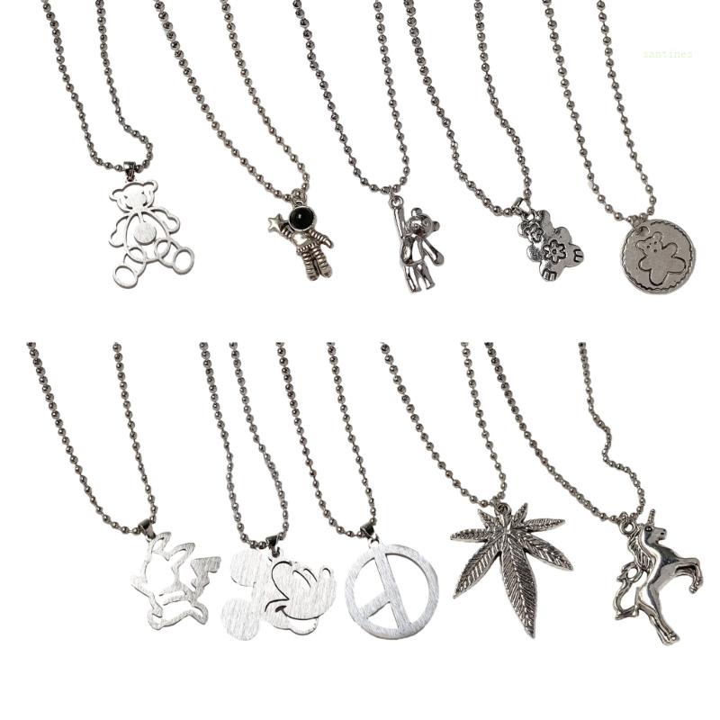 Dây Chuyền Mặt Hình Gấu Phi Hành Gia Hoạt Hình Phong Cách Hip hop Âu Mỹ Thời Trang