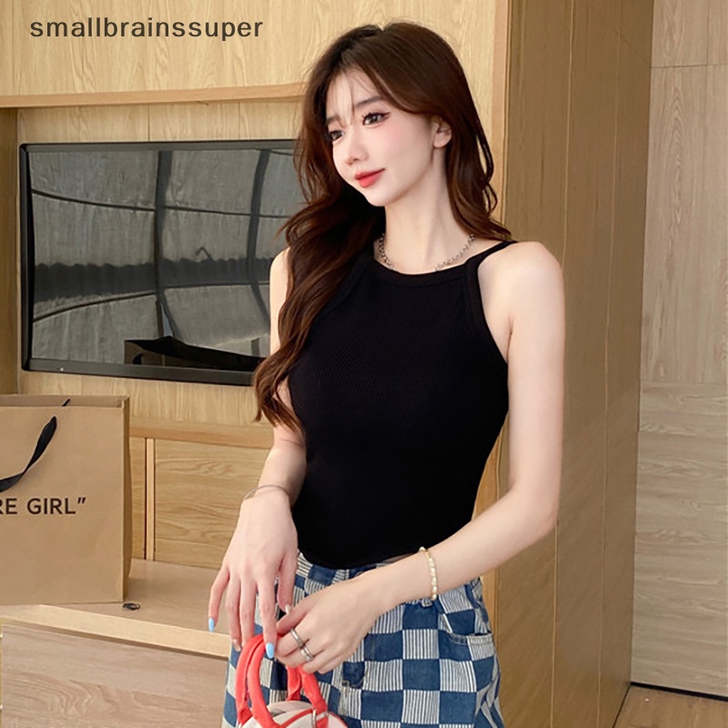 Áo Hai Dây Mùa Hè Màu Trơn Có Đệm Ngực Gợi Cảm Cho Nữ SBS