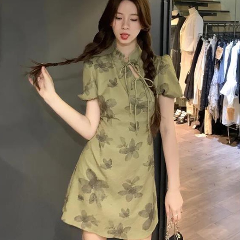 Đầm Phối Ren Phong Cách Trung Hoa Cổ Điển Ngọt Ngào Thời Trang Mới Cho Nữ