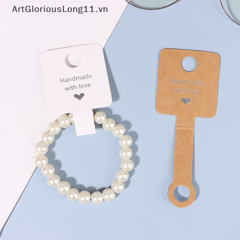 Set 50 Tấm Giấy Cứng Tự Dính 4x10cm Trưng Bày Trang Sức Vòng Đeo Tay