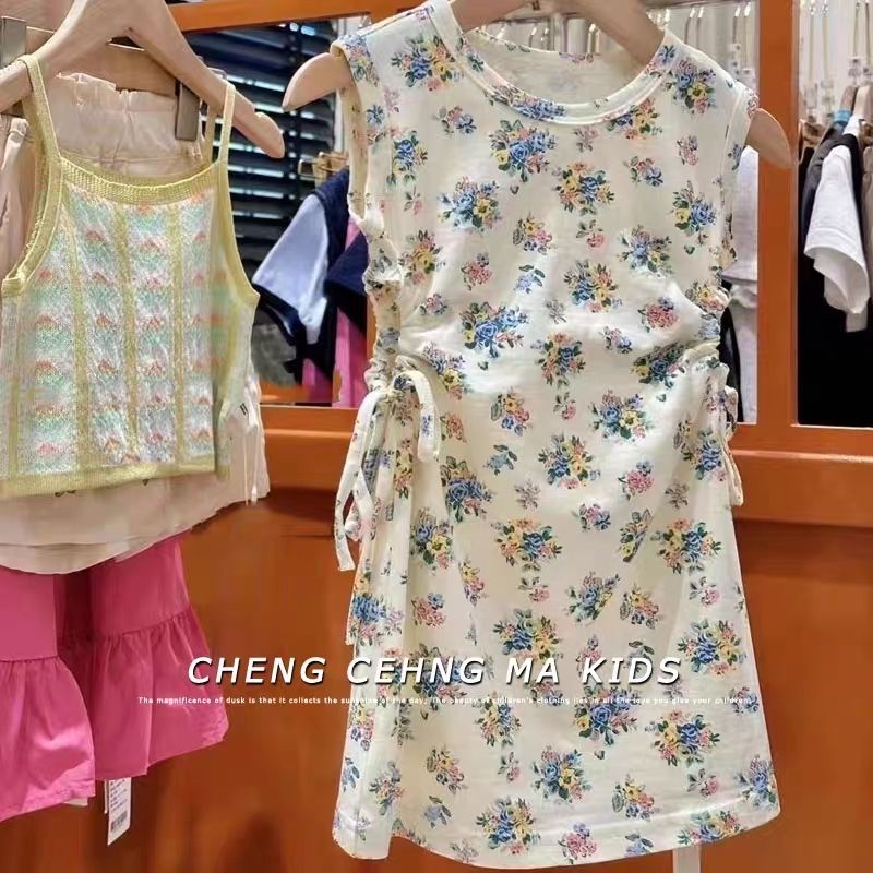 Đầm Hoa Không Tay Thời Trang Mùa Hè Hàn Quốc Mới 2023 Dành Cho Bé Gái