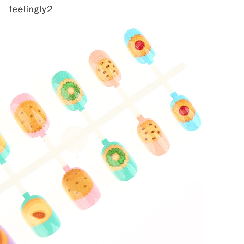 [Hàng Có Sẵn] Móng Tay Giả Dạng Nhấn Nhiều Màu Sắc Họa Tiết Trái Cây Dễ Thương Có Thể Tháo Rời Cho Bé (F)