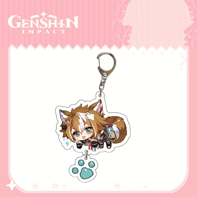 Móc Khóa Acrylic Hình Nhân Vật Game Genshin Va Chạm Shogun Yae Miko Xiao Venti Zhongli Dễ Thương Cho Nam Và Nữ