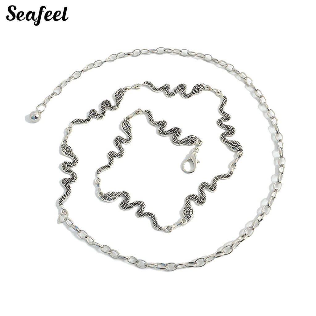 Dây Xích Kim Loại Mạ Bạc Đeo Thắt Lưng Có Thể Điều Chỉnh Cho Nữ