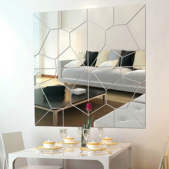 Sticker Dán Tường Họa Tiết 3D Hiệu Ứng Gương Dùng Trong Trang Trí Nhà