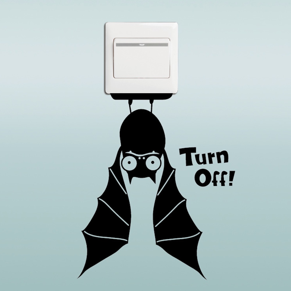 Miếng Dán Trang Trí Công Tắc Hình Dơi Độc Đáo