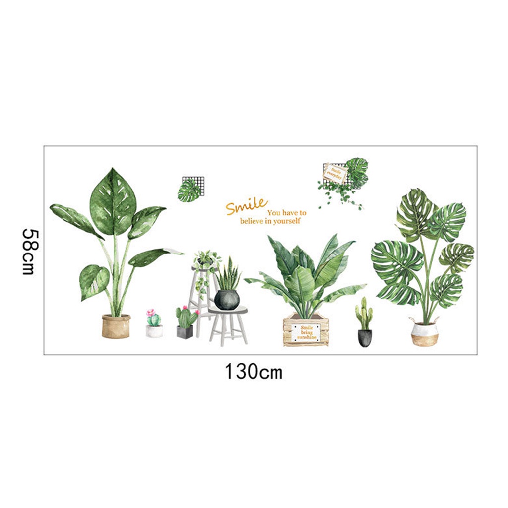 Set 2 Miếng Dán Tường Bằng Nhựa Hai Mặt Cỡ Lớn Có Thể Tháo Gỡ Trang Trí