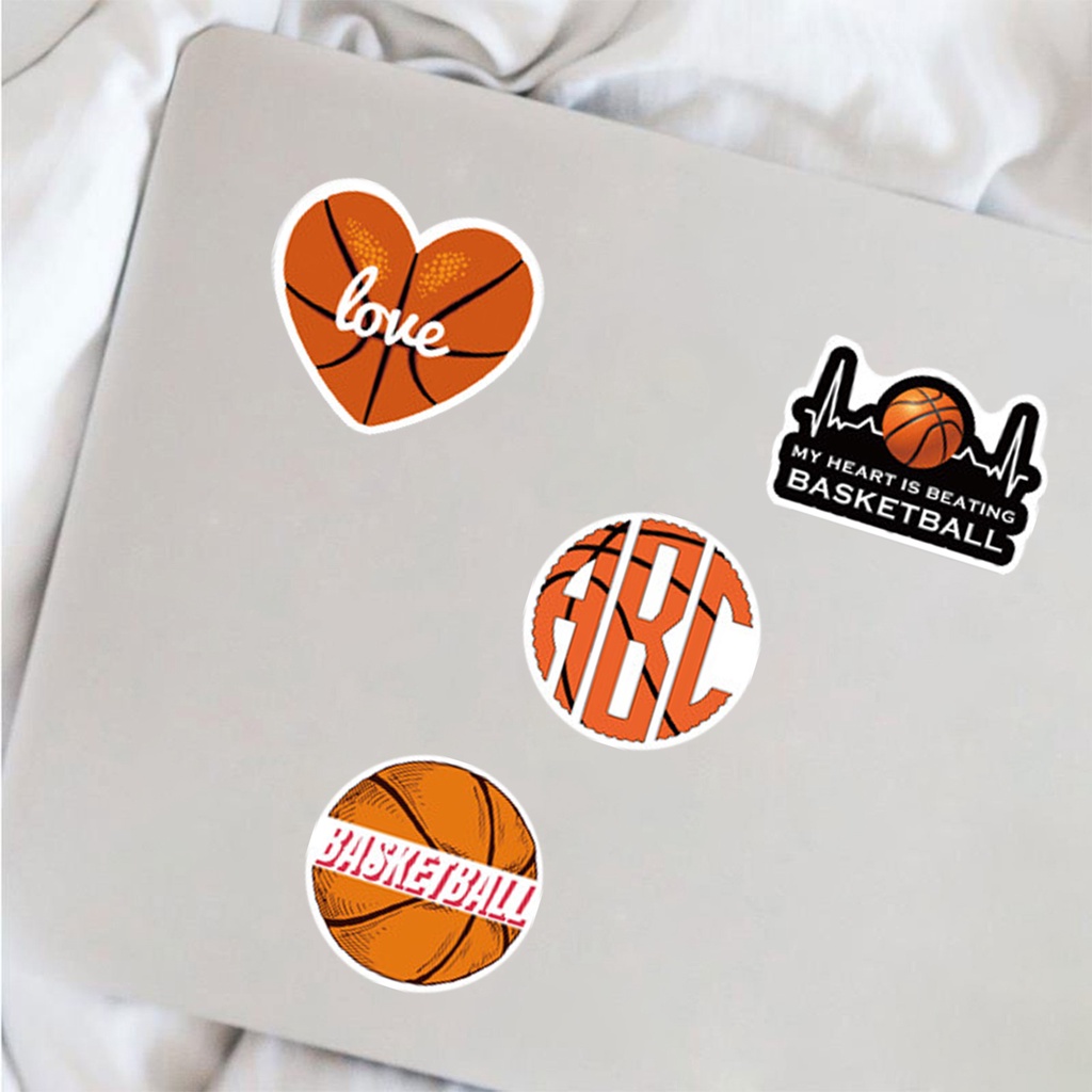 Set 50 Miếng Dán Hình Bóng Rổ Chống Nước Trang Trí Laptop