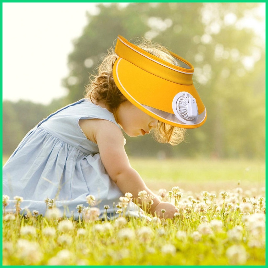 Mũ Lưỡi Trai Có Quạt Làm Mát Mùa Hè Có Thể Sạc Lại Bằng Cổng USB Nhiều Màu Cho Nữ jiwvn Jwvn