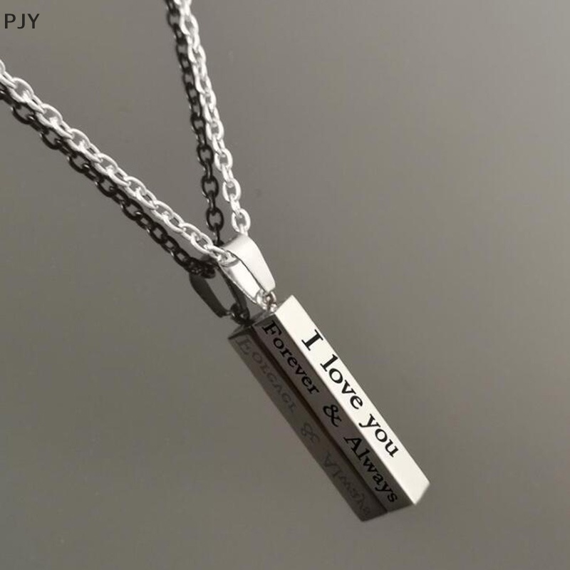 Vòng cổ Mặt Hình Cột Điều Ước Bằng Thép Không Gỉ PJY I Love You Cho Người Yêu PJ