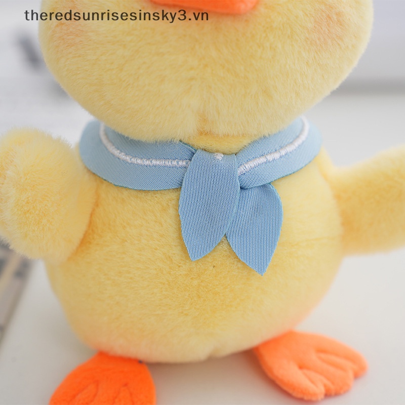 Móc Khóa Hình Chú Vịt Đội Mũ Thủy Thủ Mặt Trăng Nhồi Bông Mềm Dễ Thương