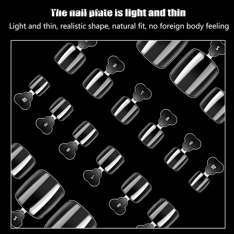 Set 550 Móng Chân Giả Trong Suốt Siêu Mỏng Dạng Nhấn Thời Trang