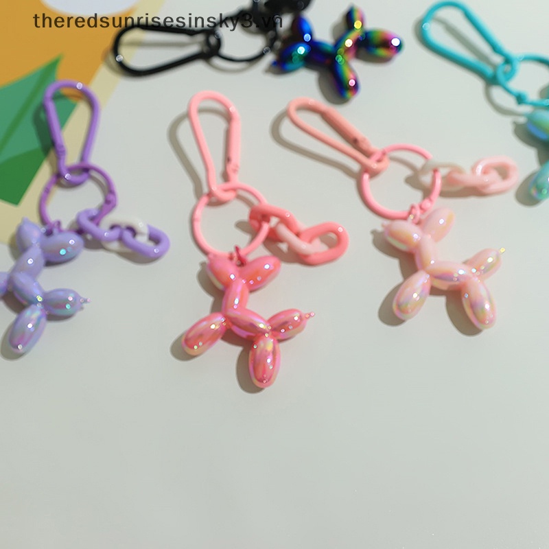 # # Móc Chìa Khóa Resin Hình Chú Chó Và Bóng Bay Bằng Nhựa Đáng Yêu Thời Trang Chống Thất Lạc Làm Quà Tặng Trang Sức