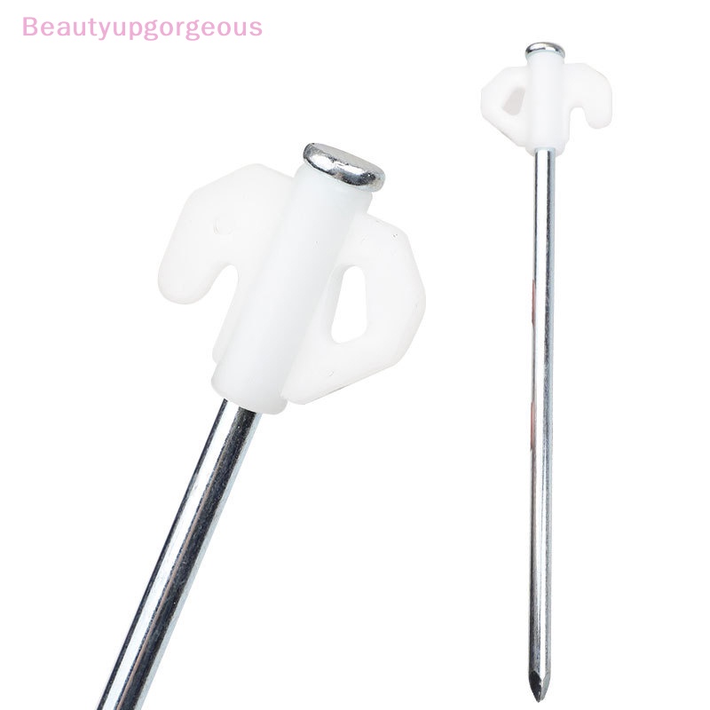 Bộ 4 Đinh Cắm Trại Bằng Thép 21CM Độ Bền Cao Có Lỗ Gắn Đất Trắng