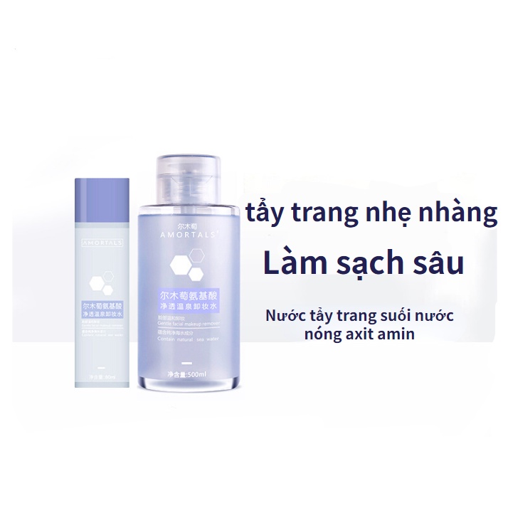 Amortals Nước tẩy trang dạng chai ép dầu tẩy trang Kem axit amin ba trong một Nước tẩy trang 80ml