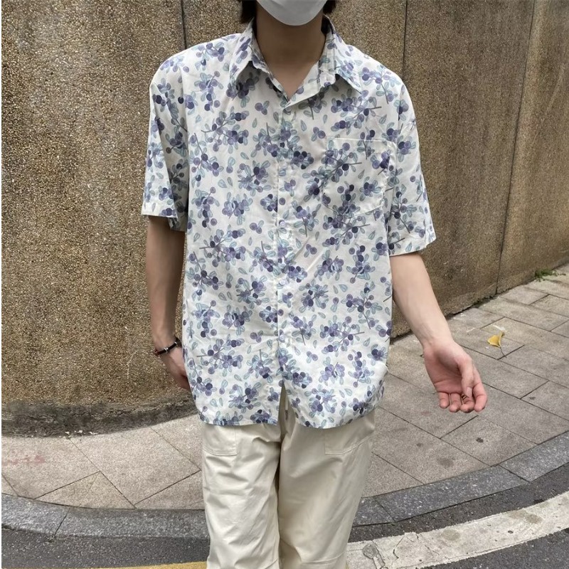 Áo Sơ Mi Cổ Tròn Phong Cách Hàn Quốc Thời Trang Mùa Hè Cho Nam