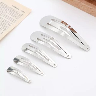 Phôi kẹp tóc màu bạc nhiều size (set 10 cái) - Tada craft