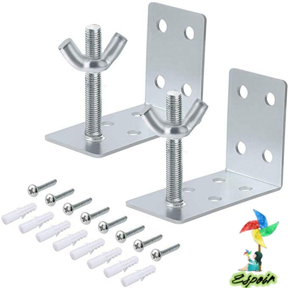 ESPO Bộ 8 Giá Đỡ Treo Tường Chữ L Bằng Thép Không Gỉ Màu Bạc Thiết Kế Phổ Biến Cho Rèm Cửa