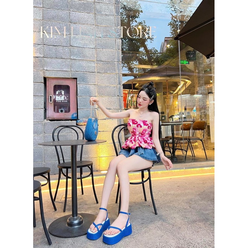 Áo Ống Quây Bí Cúp Ngực Hoạ Tiết Hoa Rực Rỡ Mùa Hè Sôi Động QCCC PC alohashop91